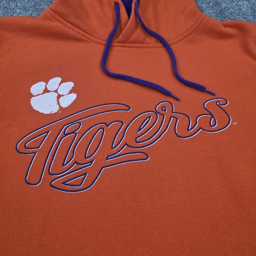 Clemson Tigers Sweatshirt Mens Large Orange Hoodie NCAA Colosseum Paw Pullover - Picture 11 of 15